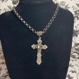 Cross with stone necklace